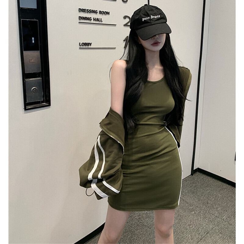 フードセーター ルーズスリムブラウス ジャケット オータムグリーンストライプカーディガン ロング 大人ガーリー スウィート キュート カジュアル 秋物 ガールズファッション47100176384