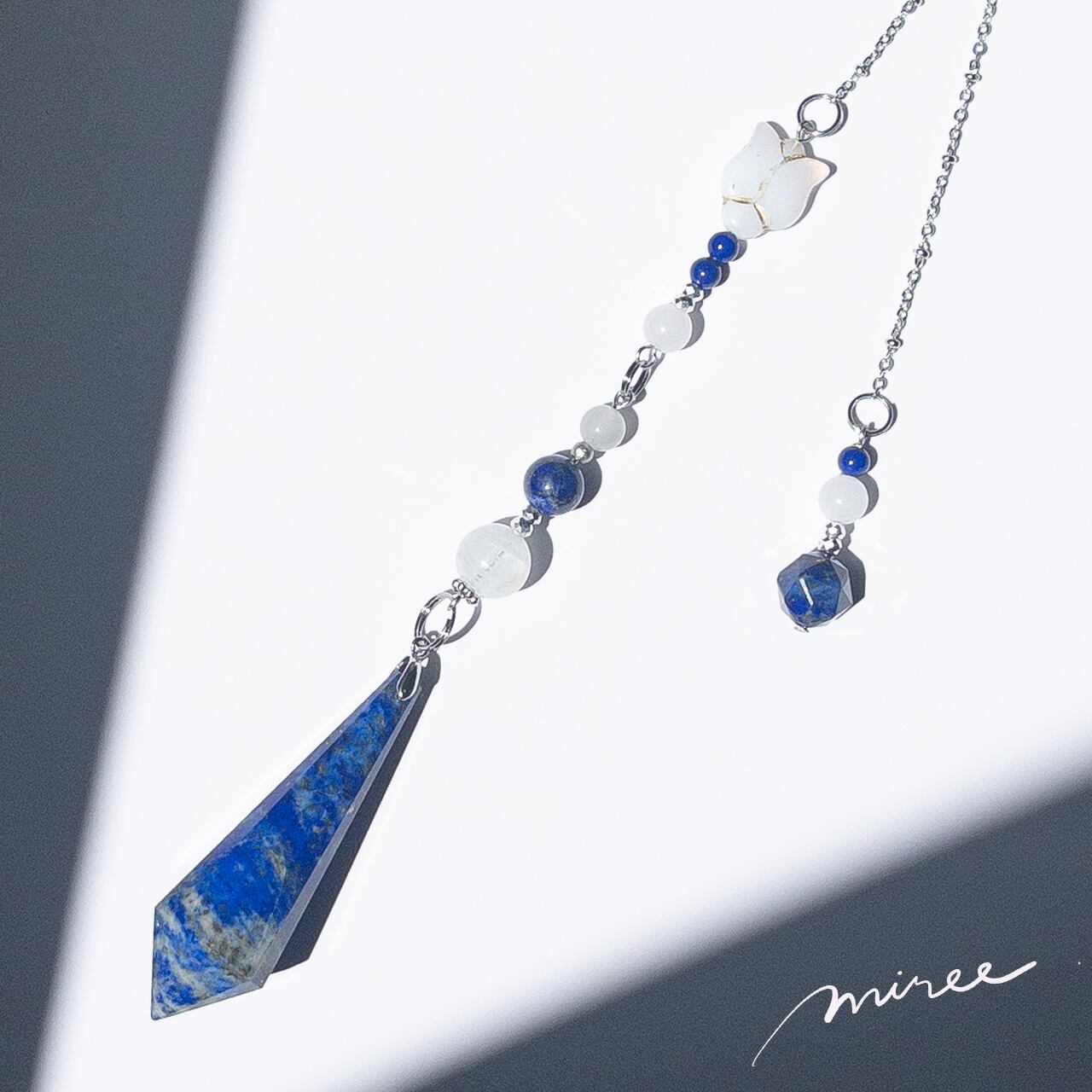 真実が力に変わるペンデュラム【ラピスラズリ×ムーンストーン】lapis lazuli pendulum_88