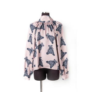 2022AW“GOCA original texstile” blouse GC219748 grey pink 褪紅色