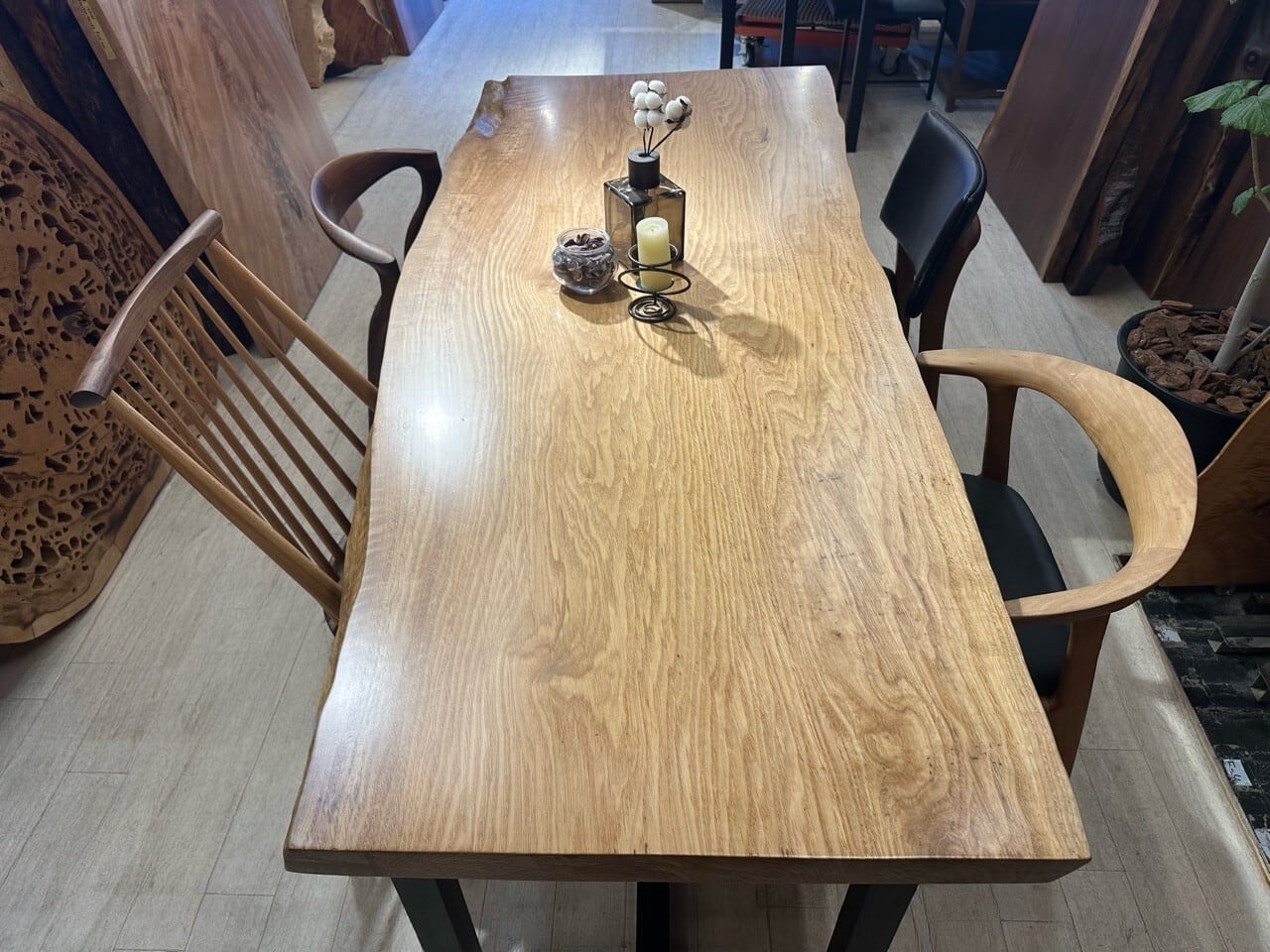 タモ_2040×700-800-890×50_浅草本店_テーブル天板/一枚板 251471 t001