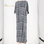 フラダンス 衣装 ワンピース ドレス ノアノア ブラック系 NOANOA ツーカラー モノトーン シンプル かわいい 華やか きれい 上品 大人っぽい おしゃれ エレガント 黒 白 ハワイアン タヒチアン アロハ ハワイアンプリント フラ ダンス レッスン