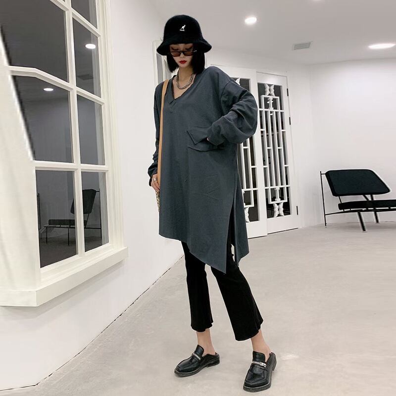 プラスファットプラスサイズ婦人服2020新しいファッションベストファットシスターmm秋ルーズスリミングTシャツ ミックスインファッション77433818702