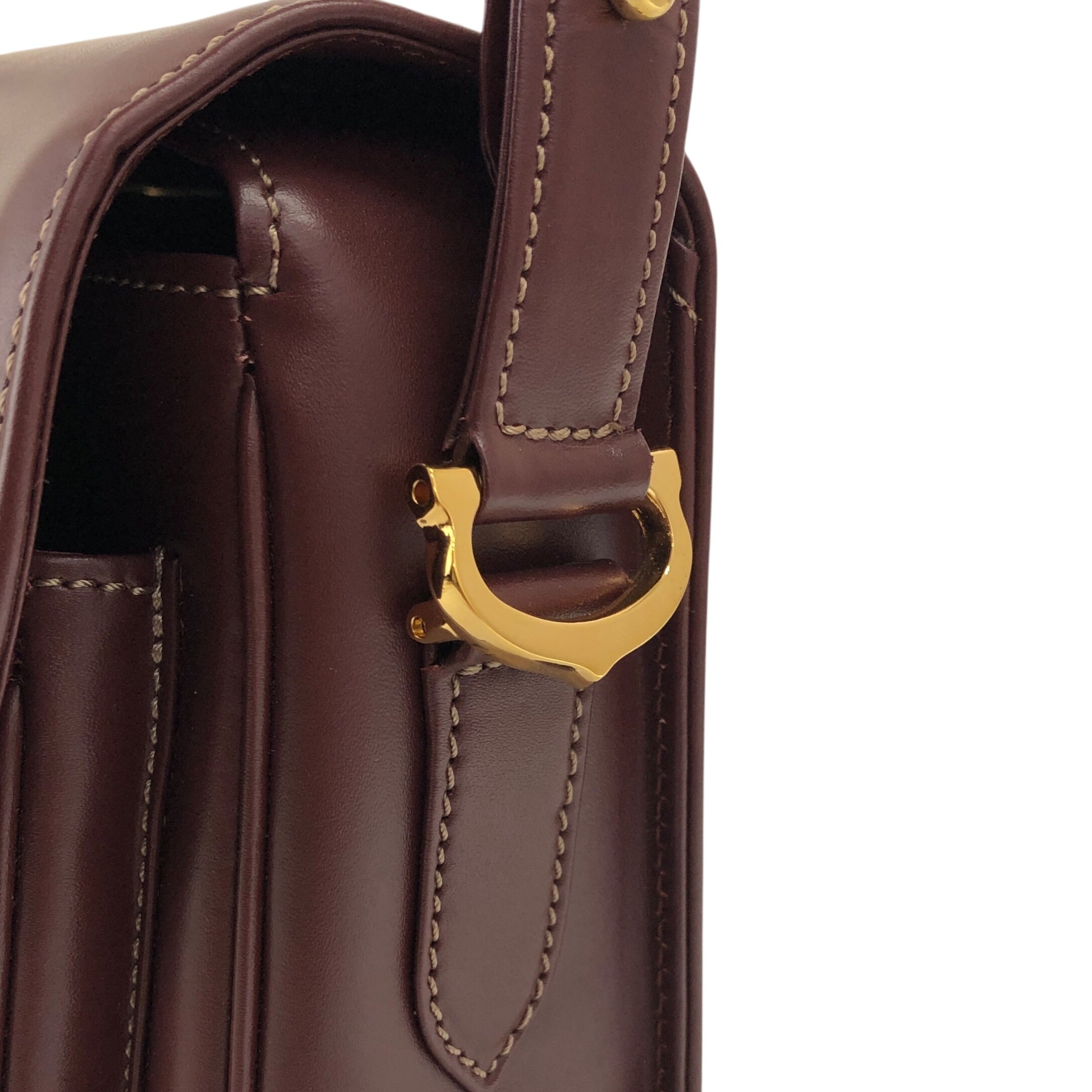 Cartier カルティエ マストライン ショルダーバッグ ボルドー レザー