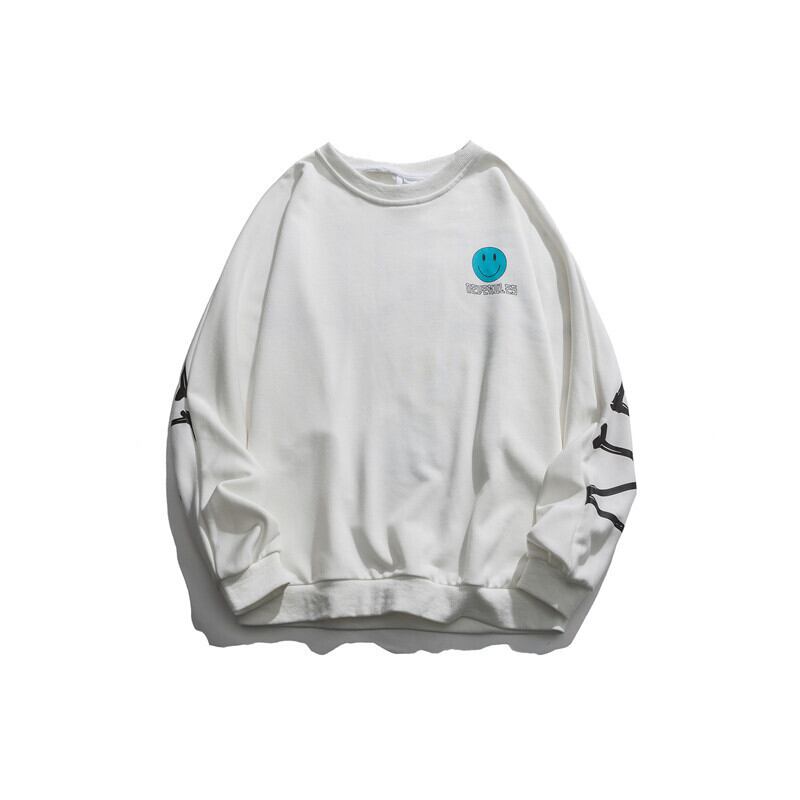 【新作】【送料無料】 Road Vintage 20 Spring Style Back Big Letter Printed Smiley Face Round Neck Sweatshirt Boys Personalized Trendy Top-Alibaba プリント スプリング 春物 Oネック ビンテージ hip6-161182227519149