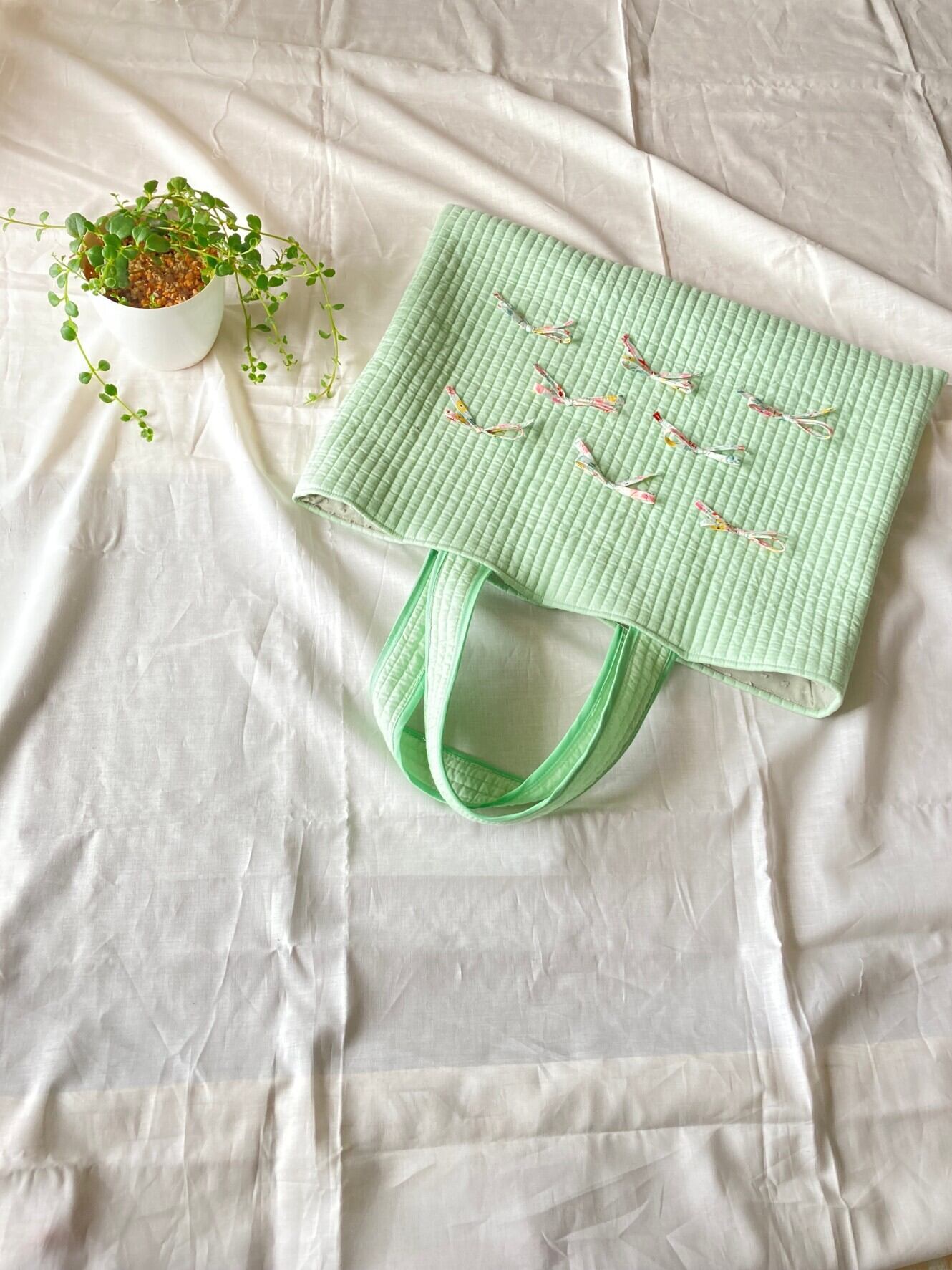 韓国ヌビ&リバティリボン トートバッグ サブバッグ