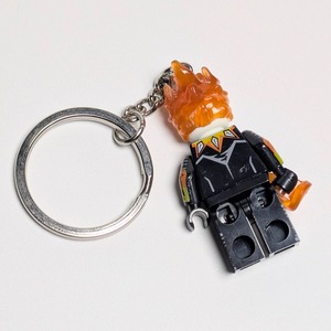 ♧【 ブロックフィギュアキーホルダー 】 Ghost Rider ( ゴーストライダー ) / ジョナサン ( ジョニー ）・ブレイズ / Marvel Comics　〚アメリカン雑貨 アメトイ〛