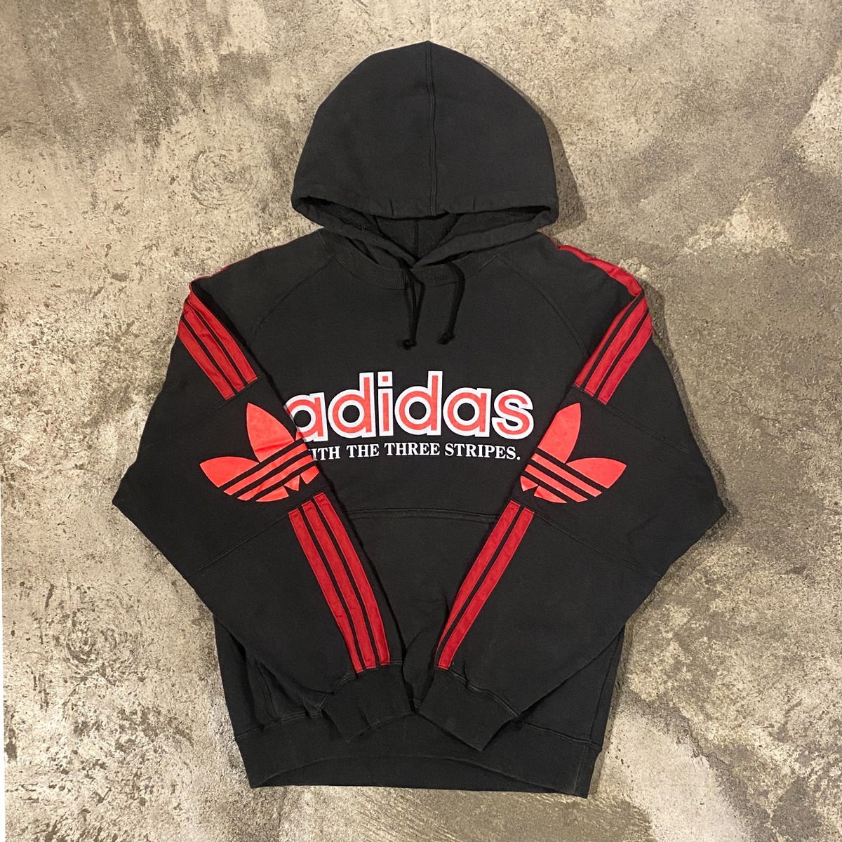 80s adidas L/S HOODED SWEAT アディダス デサント 長袖 パーカー 