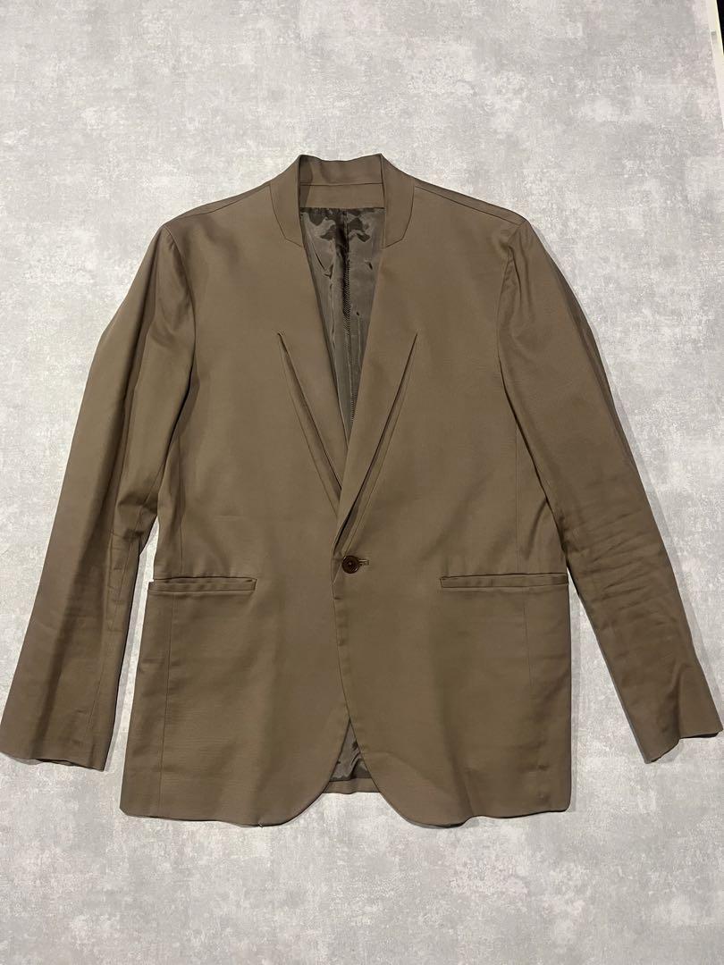 ETHOSENS エトセンス コットンノーカラージャケット ベージュ ETHOSENS エトセンス コットンノーカラージャケット ベージュ
