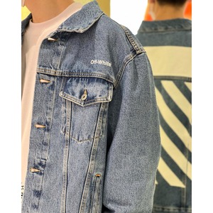 OFF WHITEDIAG TAB SLIM DENIM JACKETBLUEWHITE