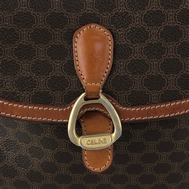 CELINE セリーヌ ショルダーバッグ ブラウン ホースビット PVC vintage ヴィンテージ オールド 7izj8d