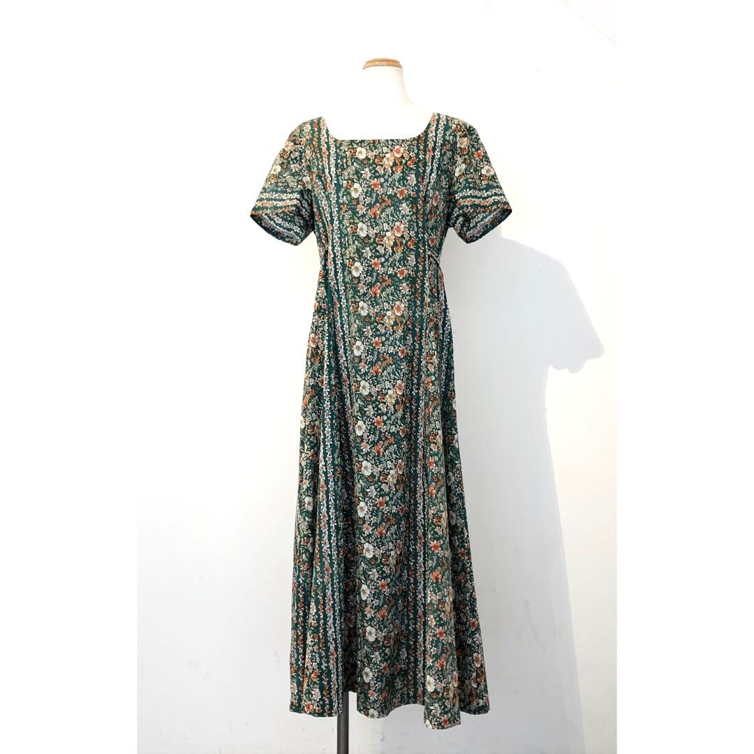 Vintage Green Floral Dress / フラワープリントワンピース | Sugar