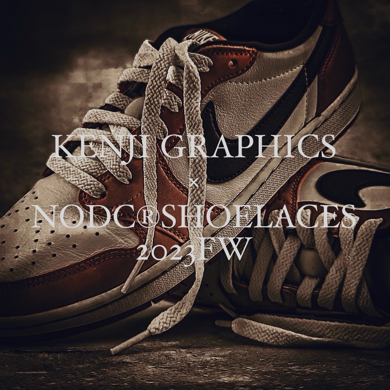 KENJI GRAPHICS × NODC®SHOELACES PREMIUM WIDE OVALSHOELACES Ghost Pink