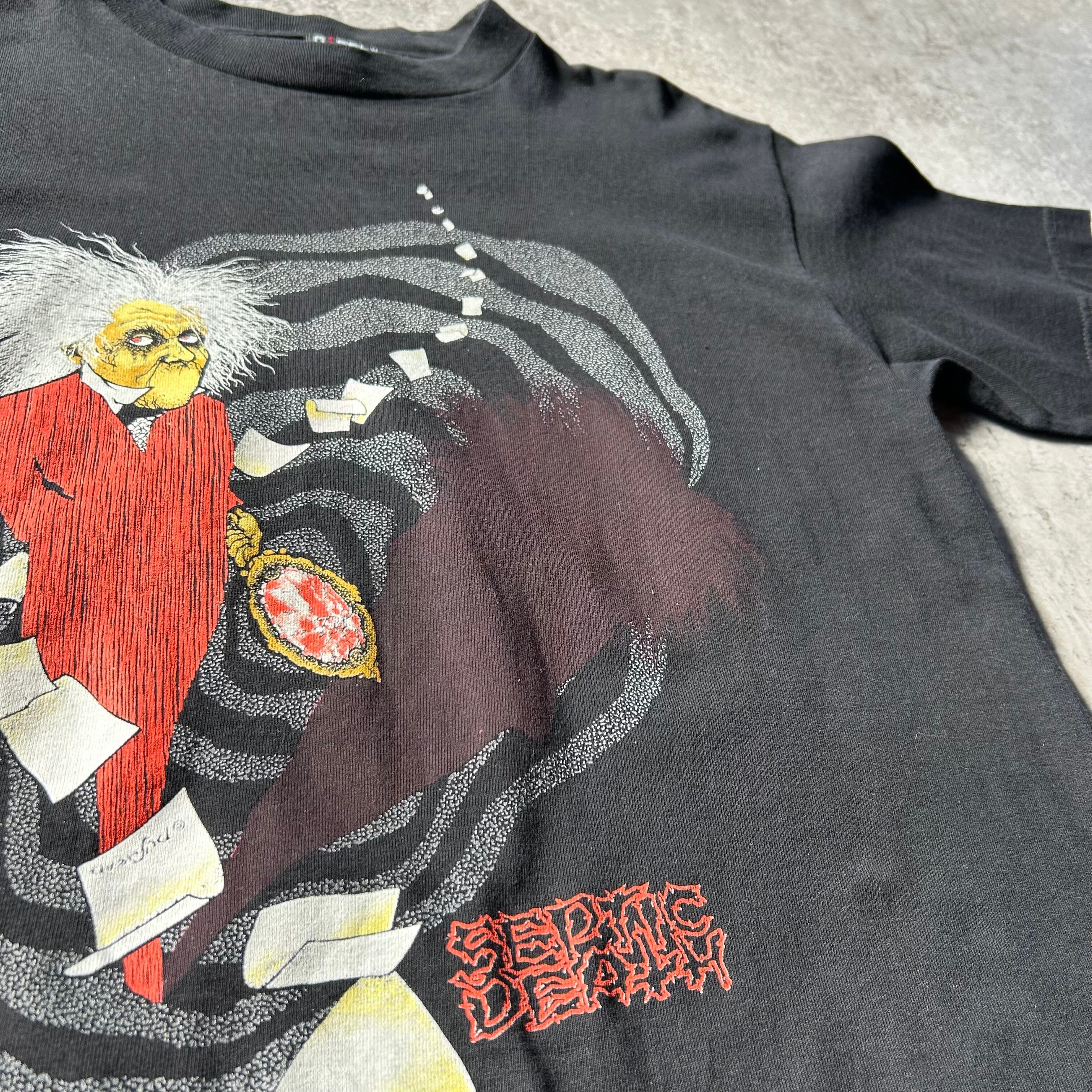 90s セプティックデス バンドtシャツ ブラック M パスヘッド 気違い