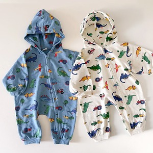 【秋作】恐竜プリントオールインワン