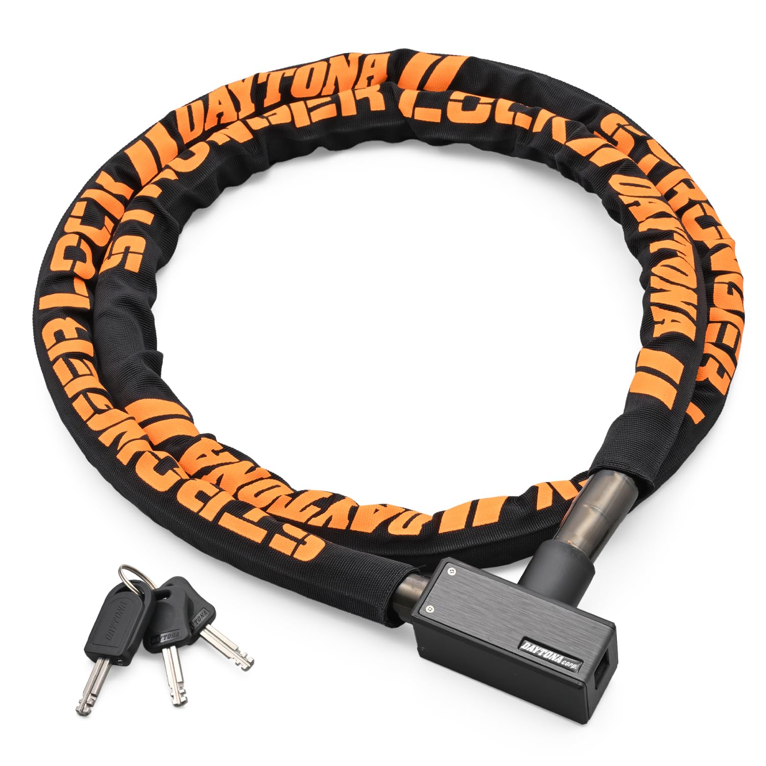 【新着特価】デイトナ(Daytona) バイク用 ワイヤーロック φ20mm ストロンガースチールリンクロック 鍵タイプ 1800mm ブラック 97663