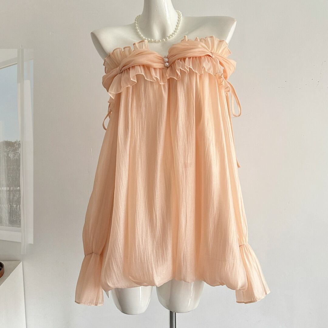 ホルターネックフリルブラウス A0301