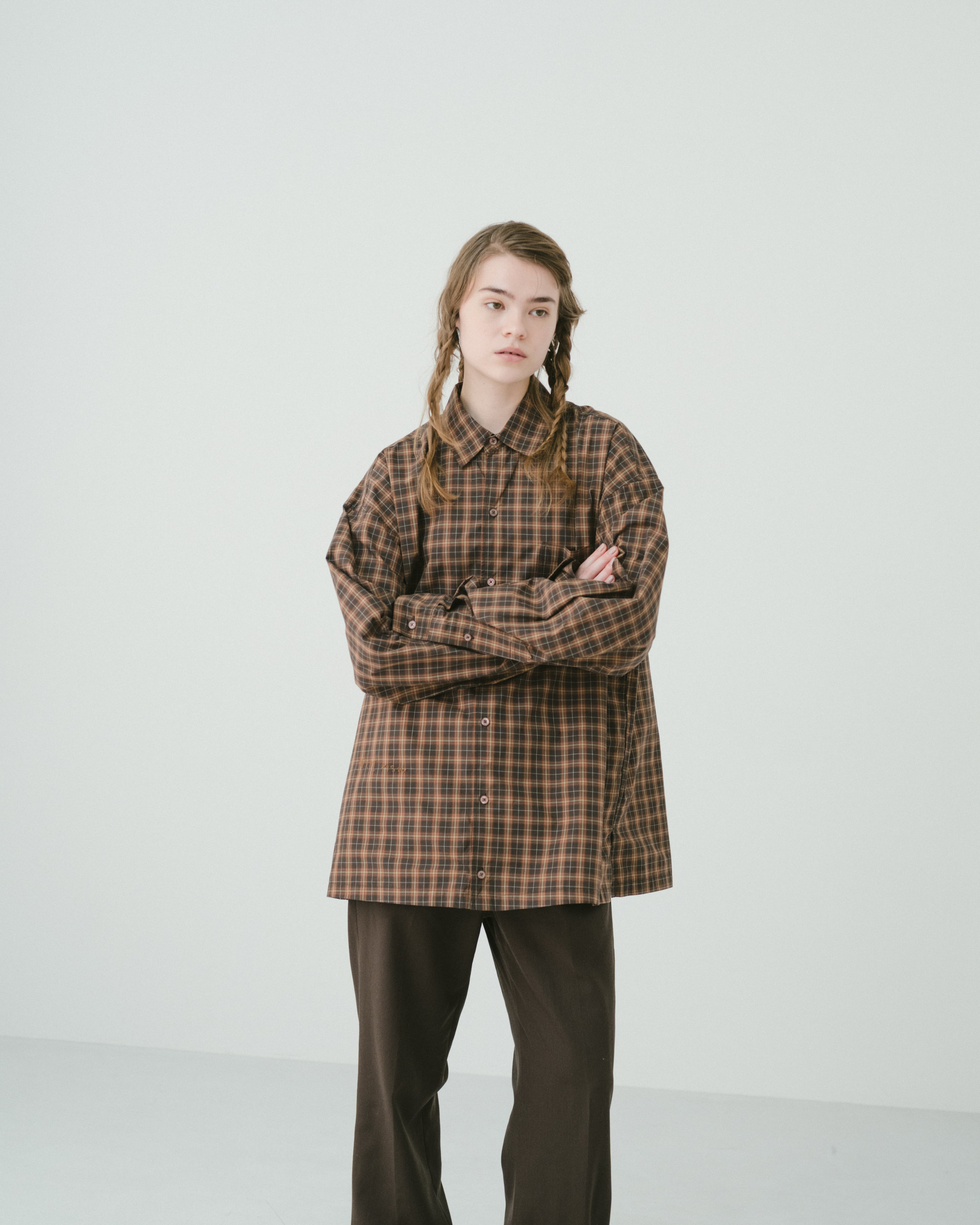 @*様 TTT MSW Regular collar shirt brown M Regular collar shirt（BROWN CHECK） | TTTMSW