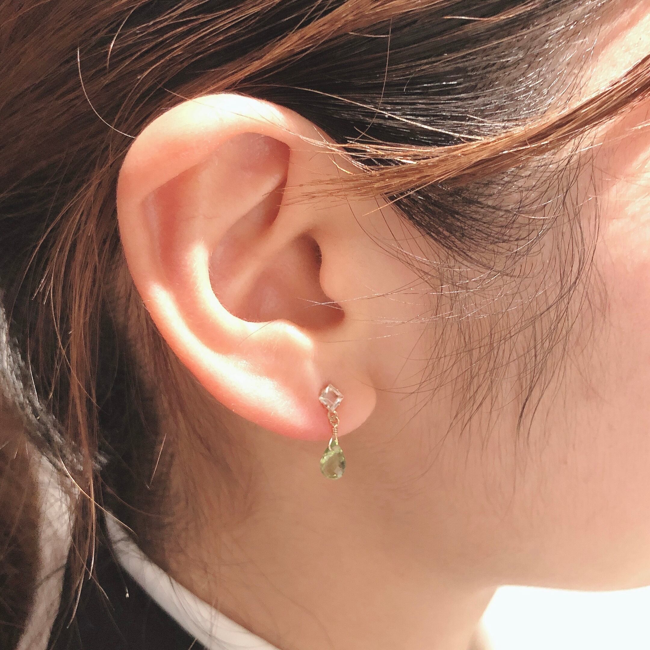 K10YG ペリドットピアス | Arima Meiji Do 