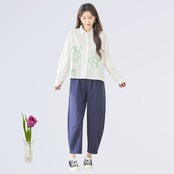 TRUBE タック入りバルーンシルエットパンツ【L~LL】ネイビー