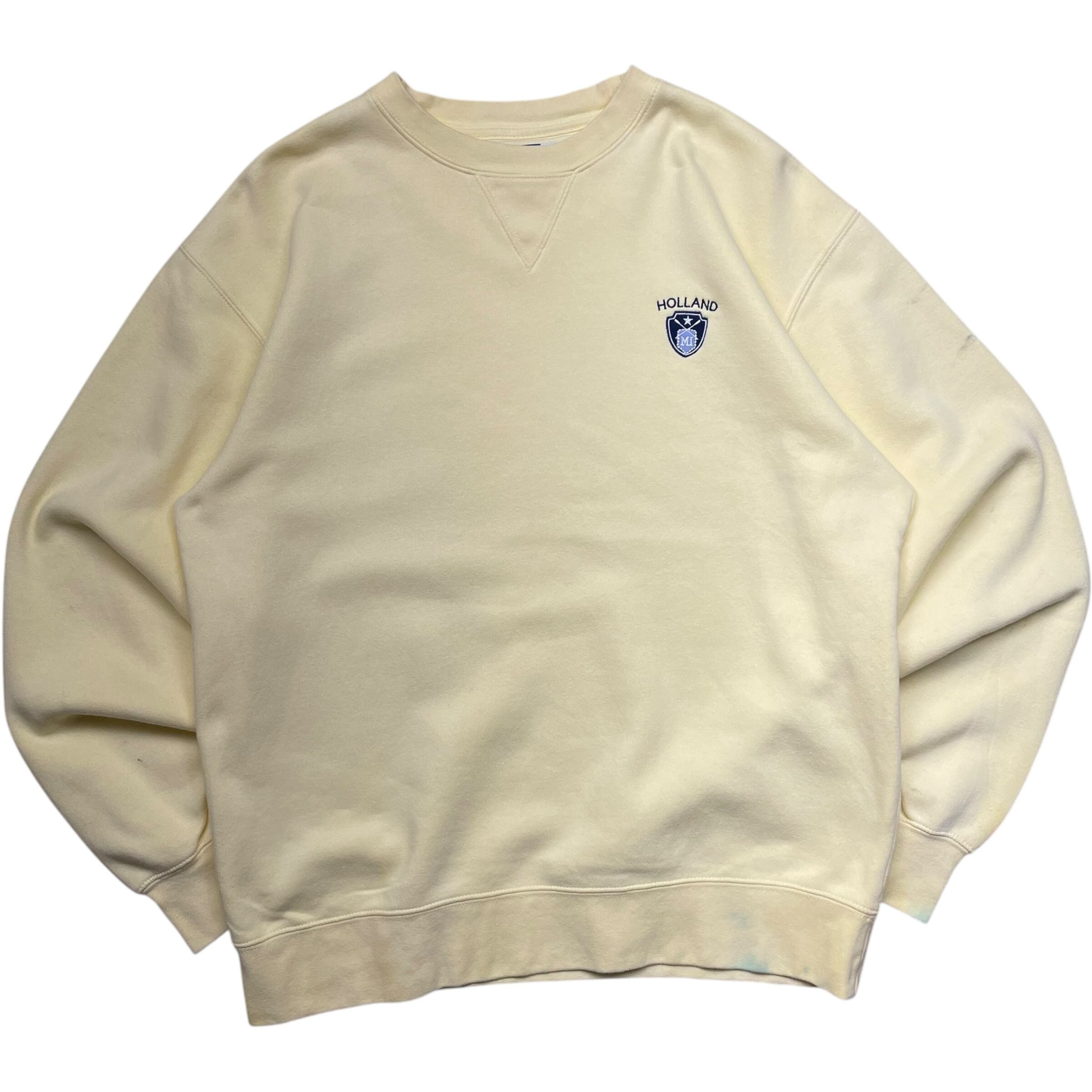 《M》bigcotton ビッグコットン スウェット ワンポイント ロゴ 刺繍 イエロー no.6516