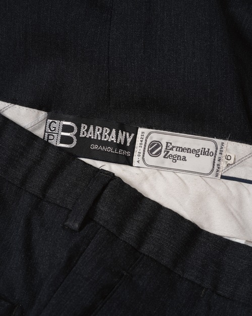 [90's] "BARBANY" Ermenegildo Zegna Fabric 2-Pleat Wide Leg Trousers (Made in Spain)