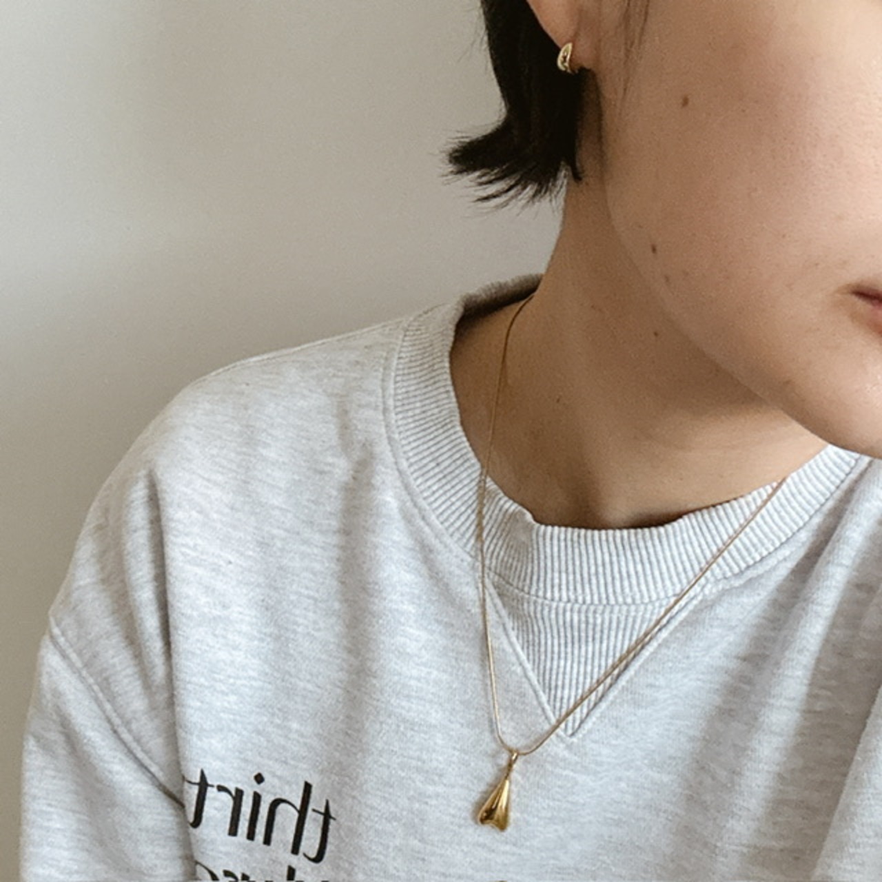 【4WAY】H Drop Necklace