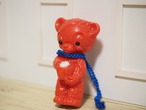 カラフルプラスチック ドイツの赤いベア 青紐 画像4