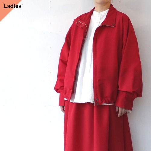 IKITSUKE シアサッカースタンドブルゾン / ZIP STAND BLOUSON　（RED）