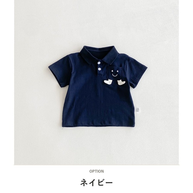 【BABY】スマイルフットポケットポロカラー半袖Tシャツ - 2