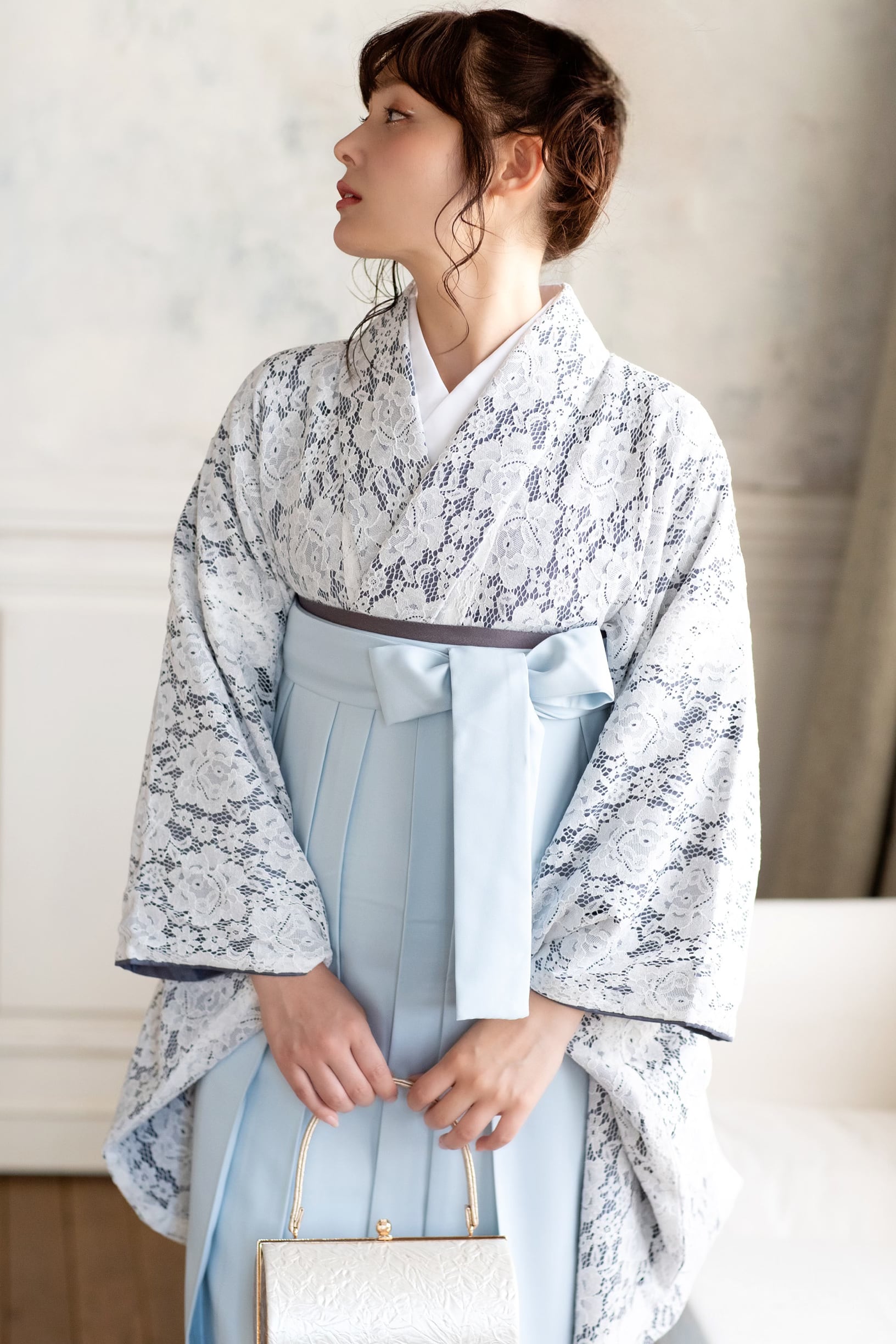 Kimono Sienne 卒業式袴 3点セット レース二尺袖 袴 卒業式 白レース