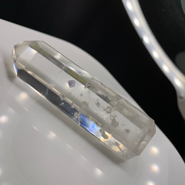 p130 フローライトin水晶ポイント