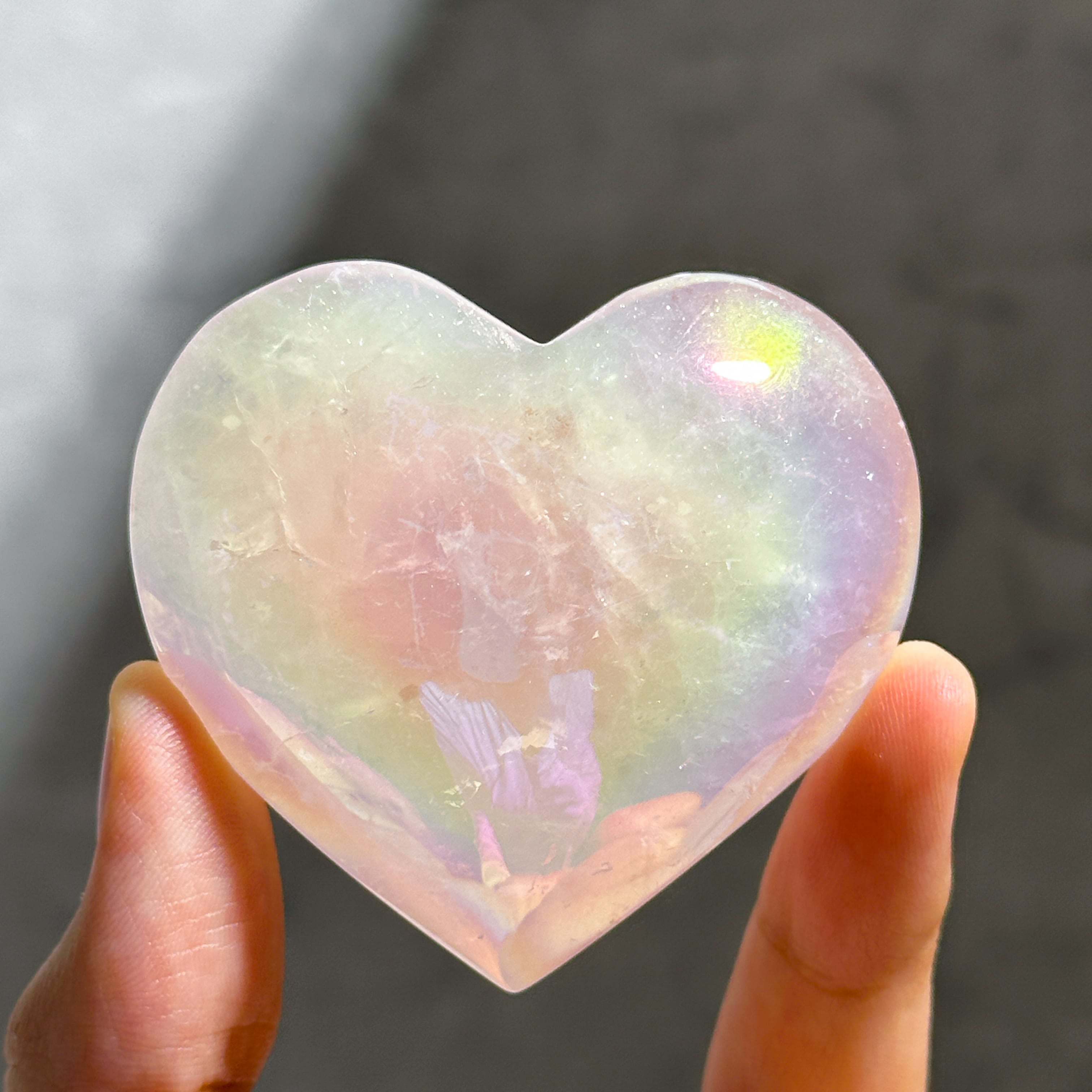 ♡エンジェルオーラローズクォーツ ハート63♡ Angel Aura Rose Quartz ♡天然石・鉱石・パワーストーン