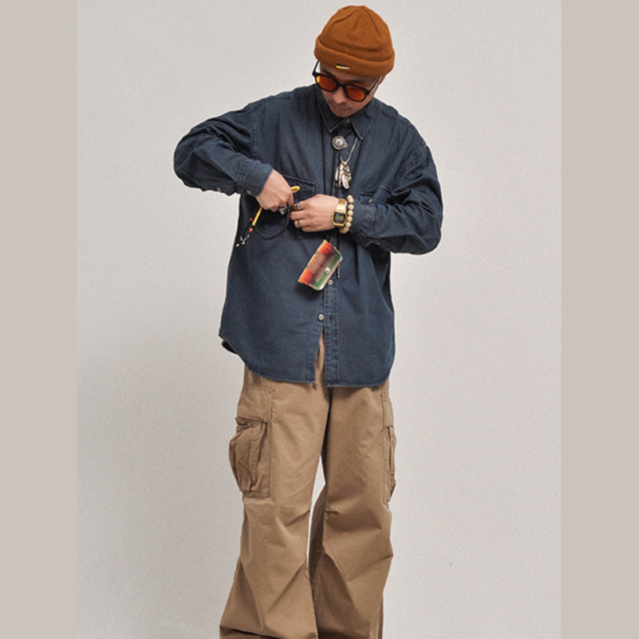 ワークポケット デニムシャツ A1839 - 5