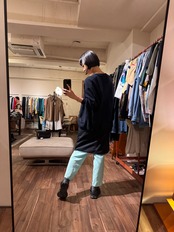 C&A ペールグリーンスラックス