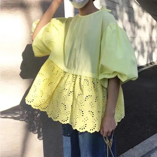 メッシュロングニット