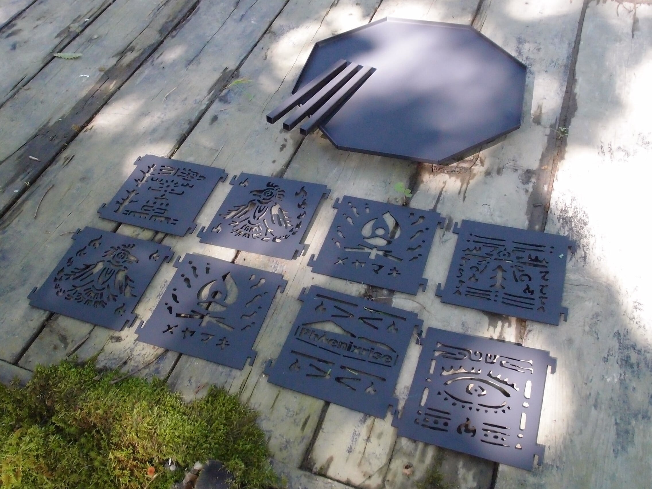 大型焚き火台「オクタグリル」メヤマキロゴ入り【Phoenixrise】※受注