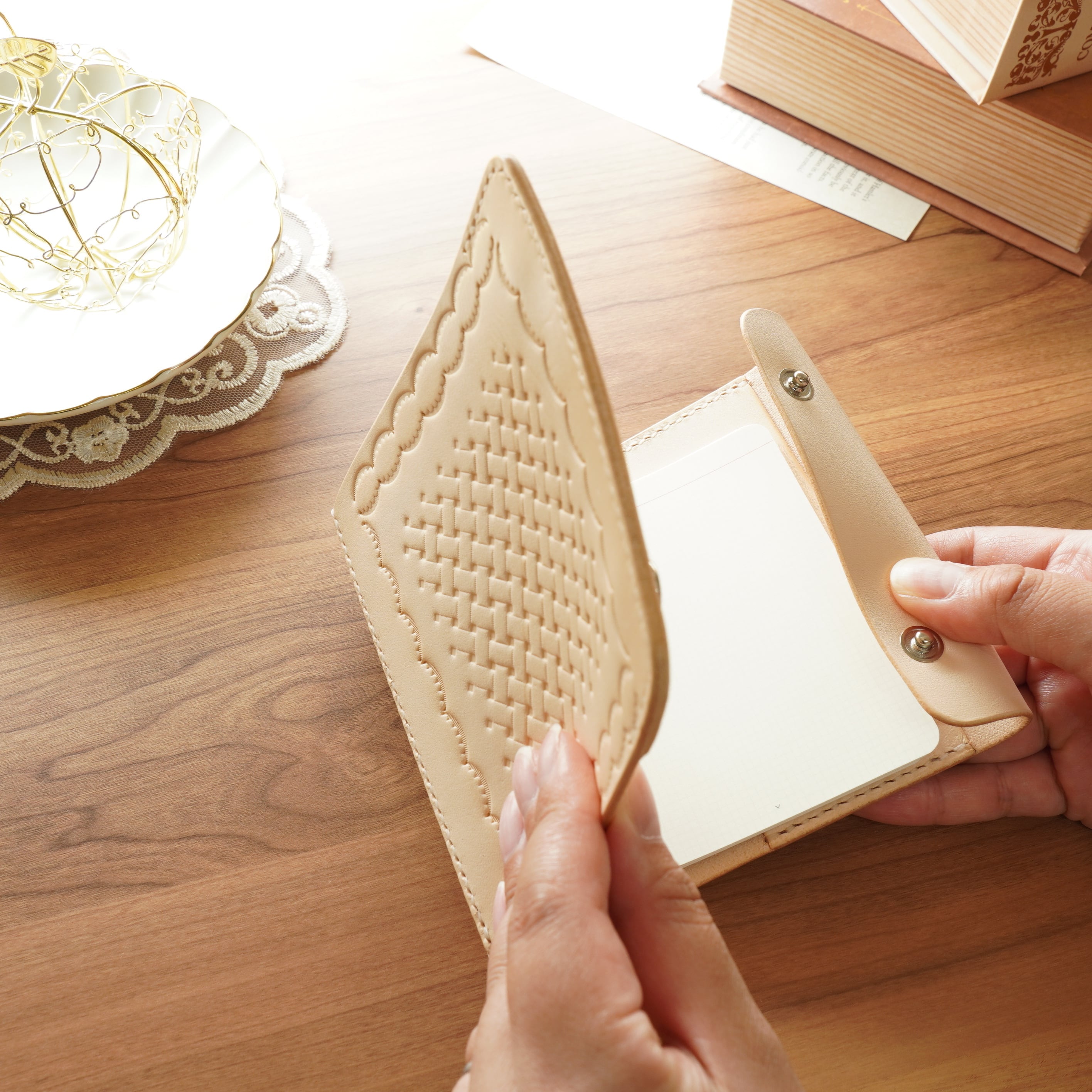 生焼けアップルパイ×M5スクエア ヌメ革システム手帳カバー(マイクロ5