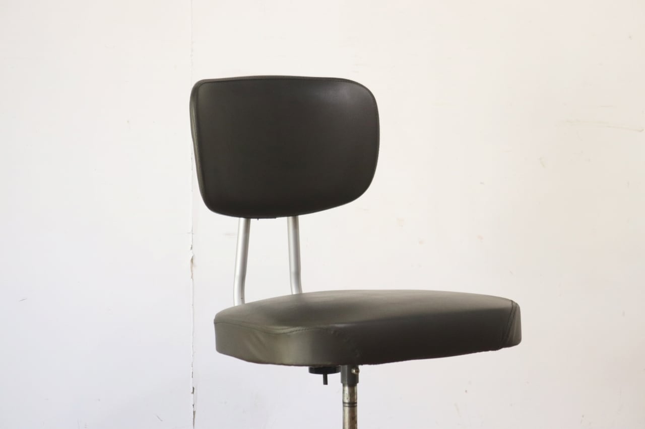 レトロ キャスターチェア 回転椅子 昇降 リクライニング 学校 合皮