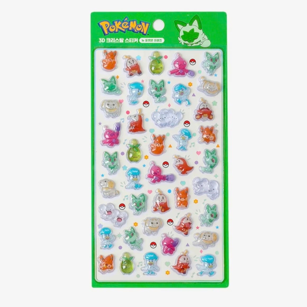 韓国限定 】 ポケモン 3D 立体 クリスタル シール ぷっくり