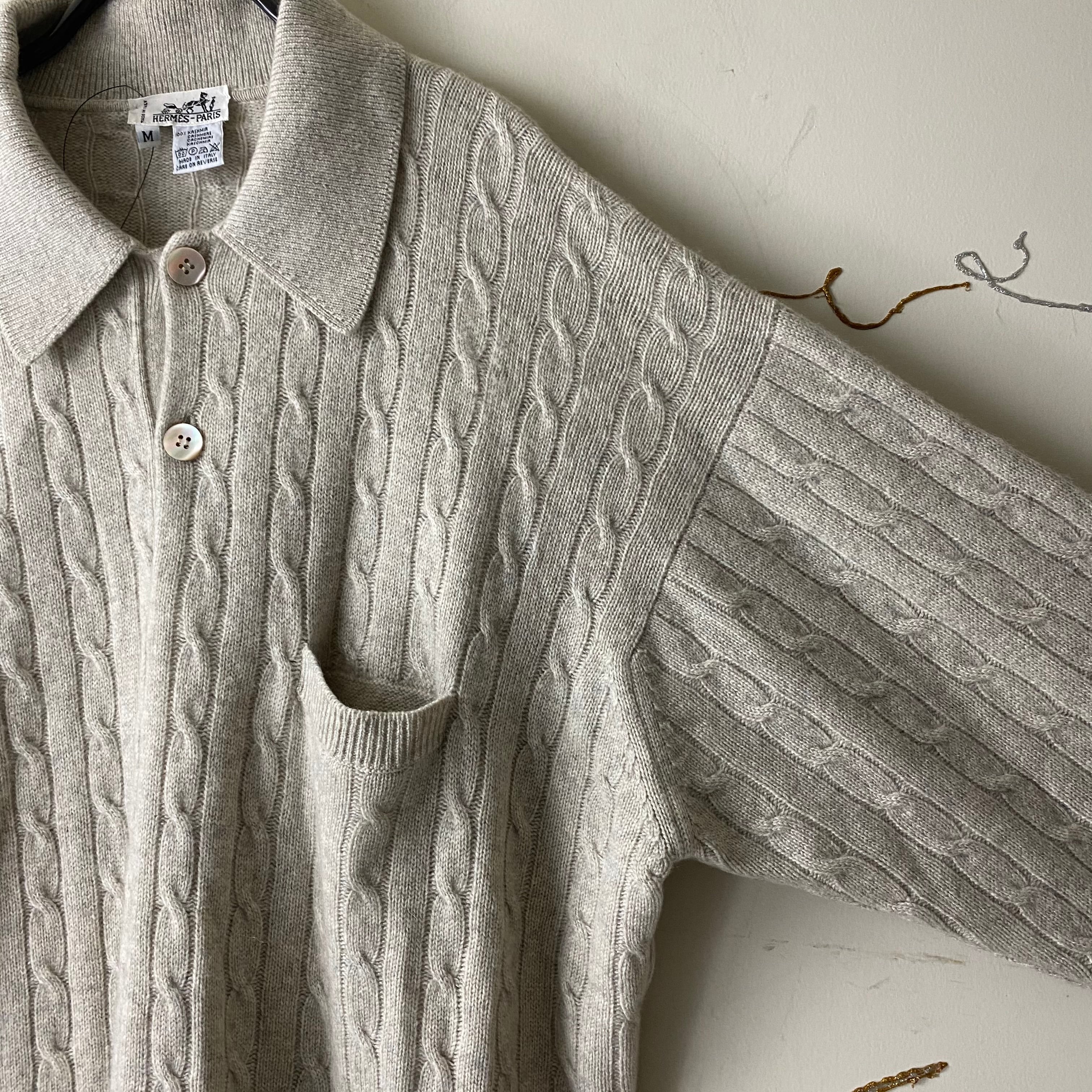 HERMES cashmere knit polo sweater | NOIR ONLINE