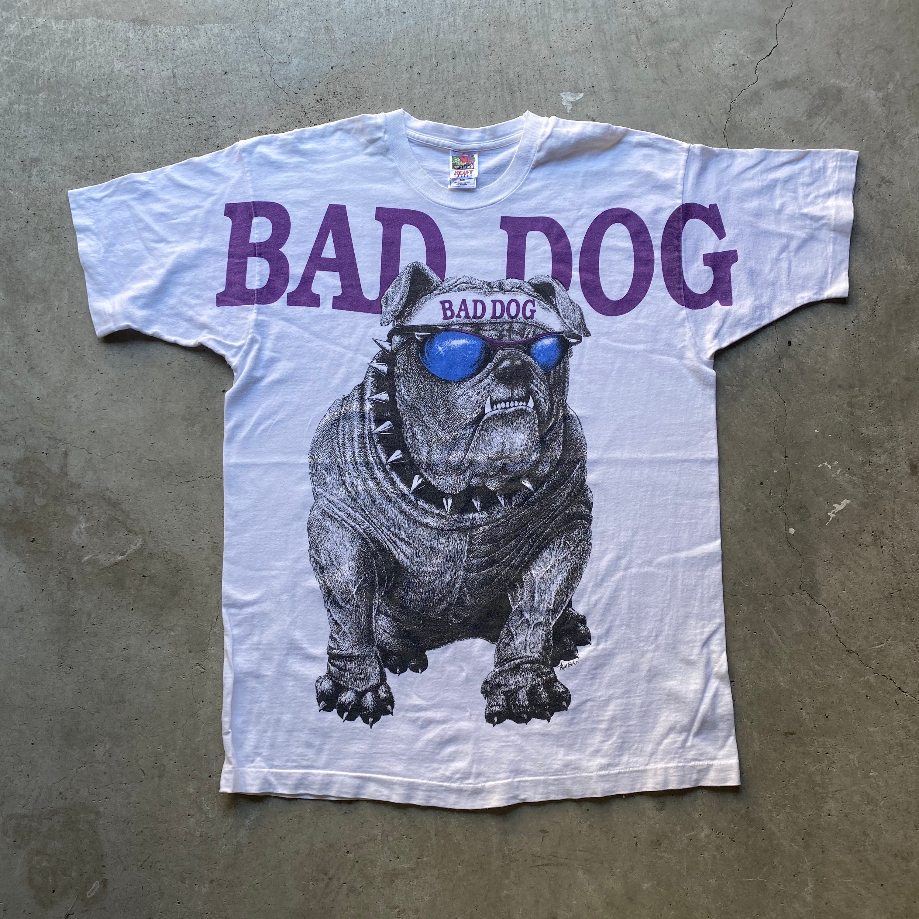 90年代 BAD DOG ブルドッグ プリントTシャツ アニマルTシャツ 