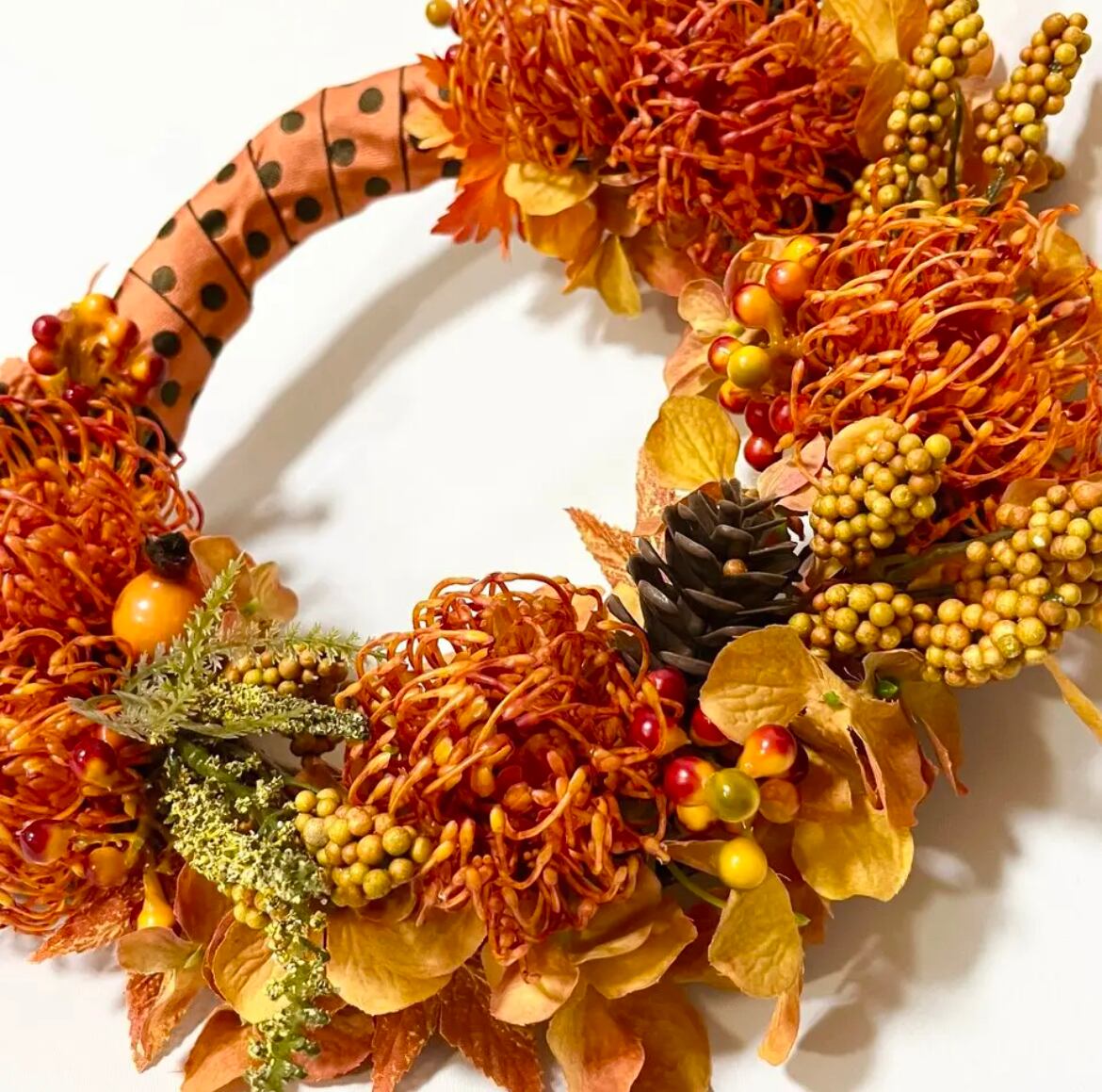 秋リース ハロウィンリース ドアリース リースアレンジ オレンジリース