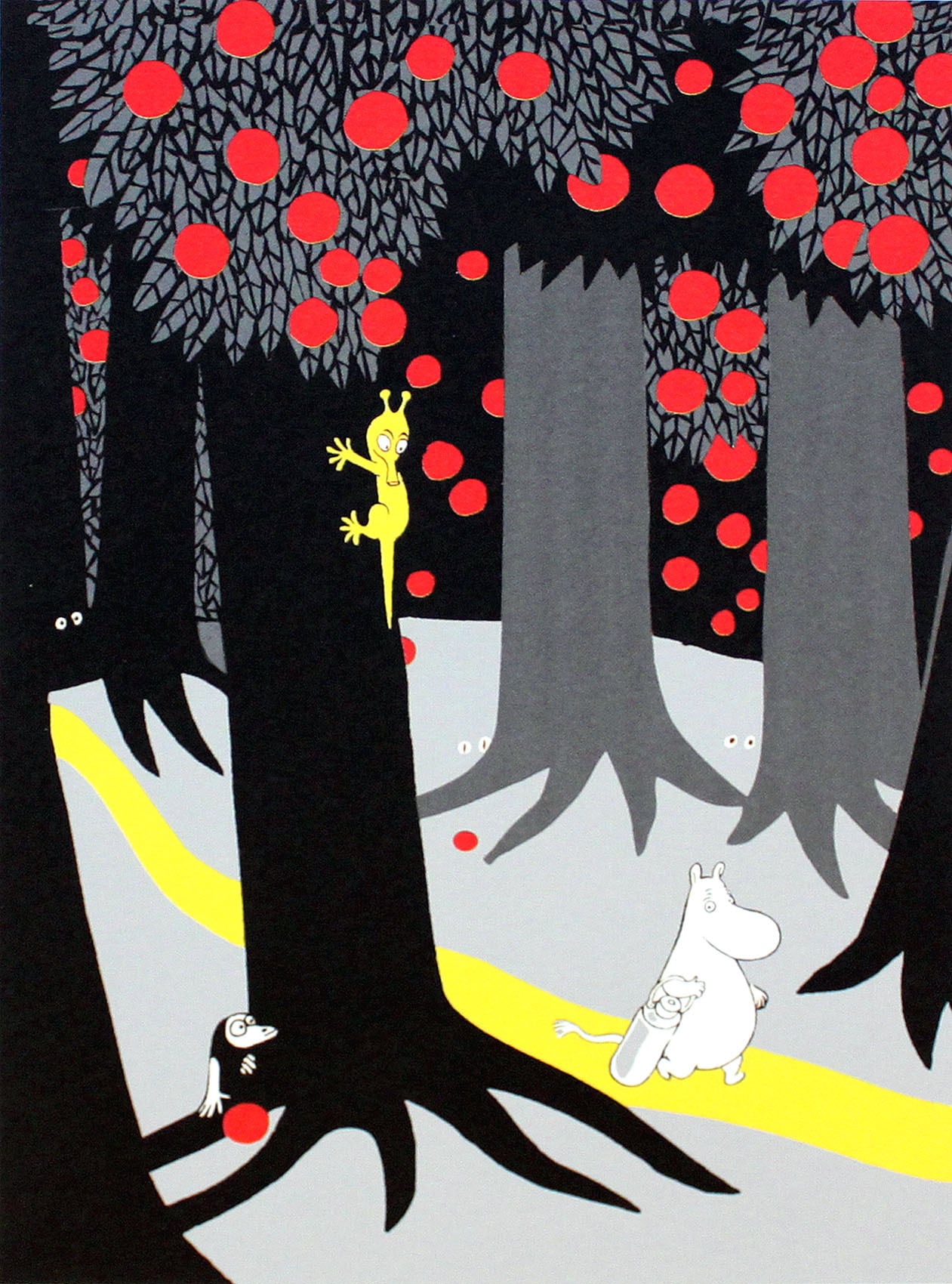 ムーミン 北欧 Putinki「森の小道」送料無料 フレーム選択可能 展示用フック付アートポスター 絵画 インテリア アート