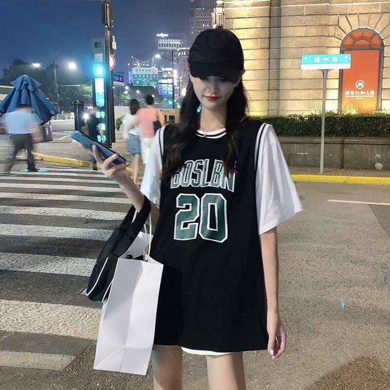 ルーズスタイルサマーTシャツ レディース 夏物 ステッチ スーパーモール43179631792