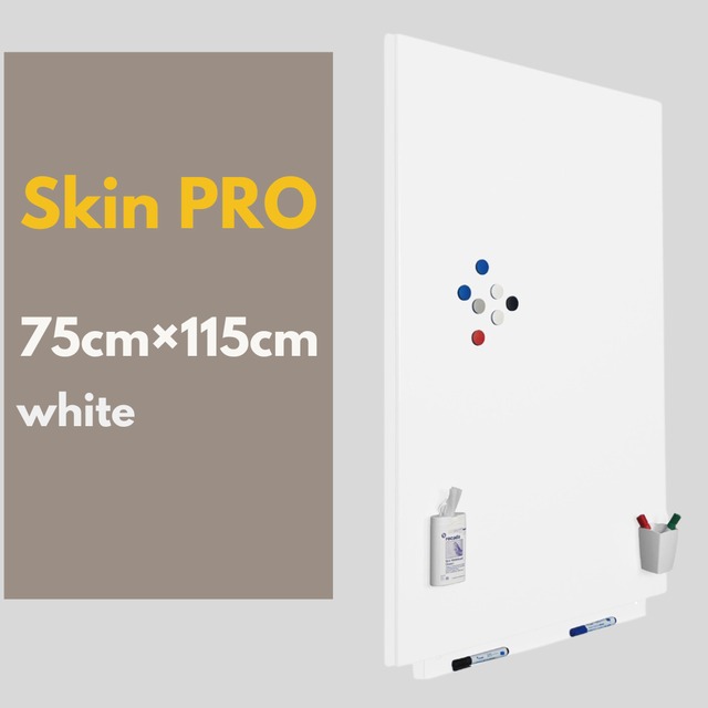【Skin PRO 75cm×115cm ホワイト】壁掛けホワイトボード RD6520PRO　おしゃれ シンプル フレームレス ミニマル