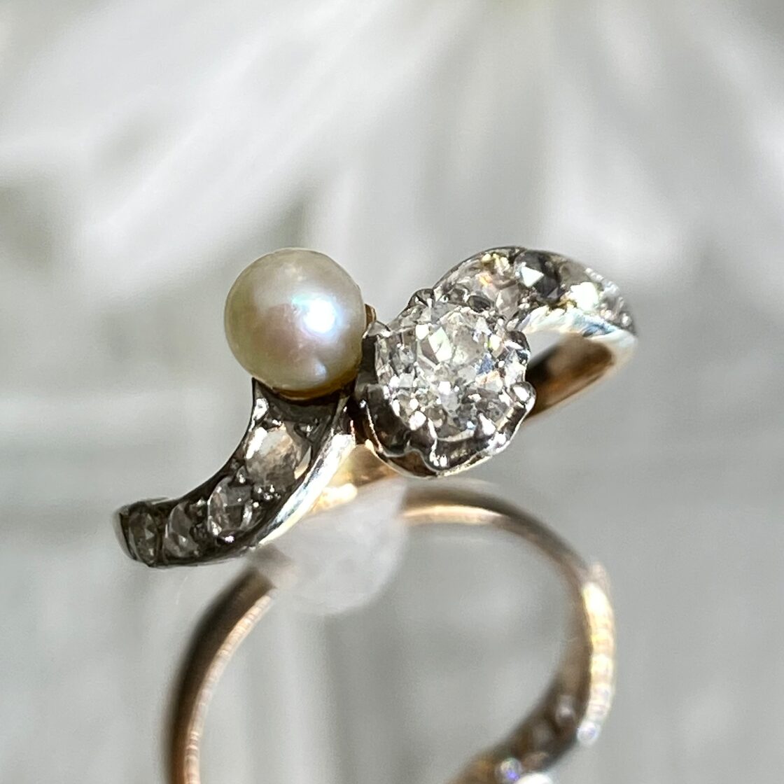フランス アンティークリング オールドカット ダイヤモンド 0.15ct 