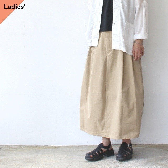 【26AW】HAVERSACK 塩縮ツイルコクーンスカート Salt-Shrinking Twill Cocoon Skirt　（Beige）