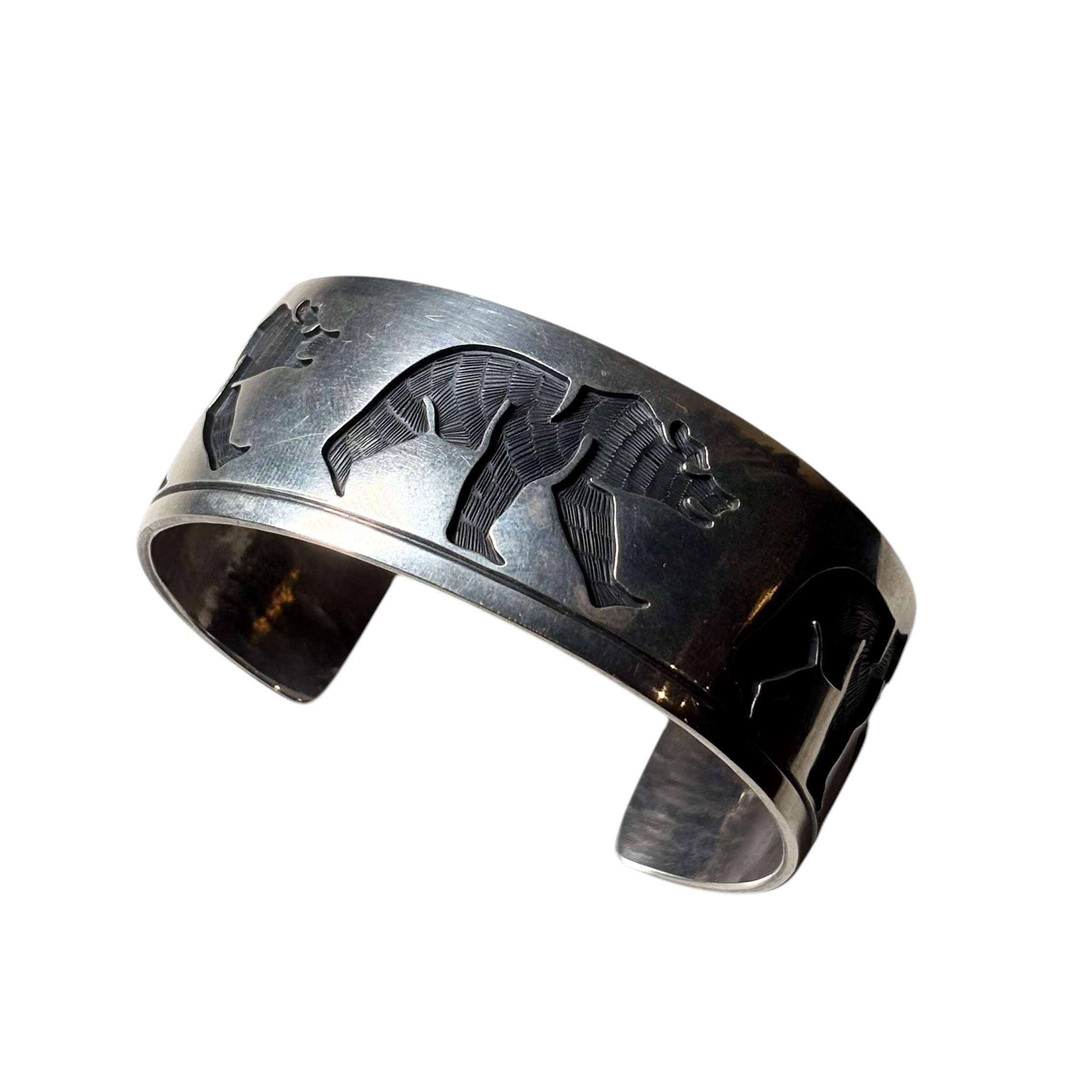 BENSON SHORTY silver stamp bangle | NOIR ONLINE