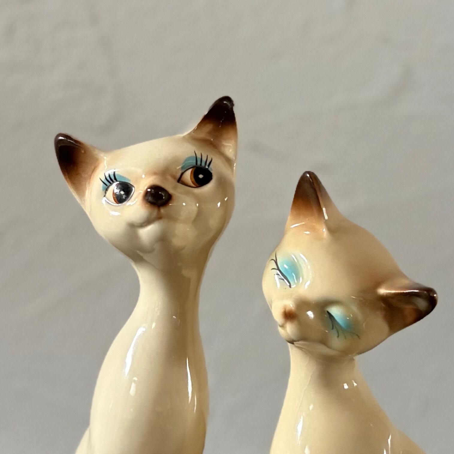 シャム猫の置物 ペア 陶器製 ヒビあり◇昭和レトロ | 古家具古道具kuon