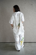 lace open collar shirt yellow lily